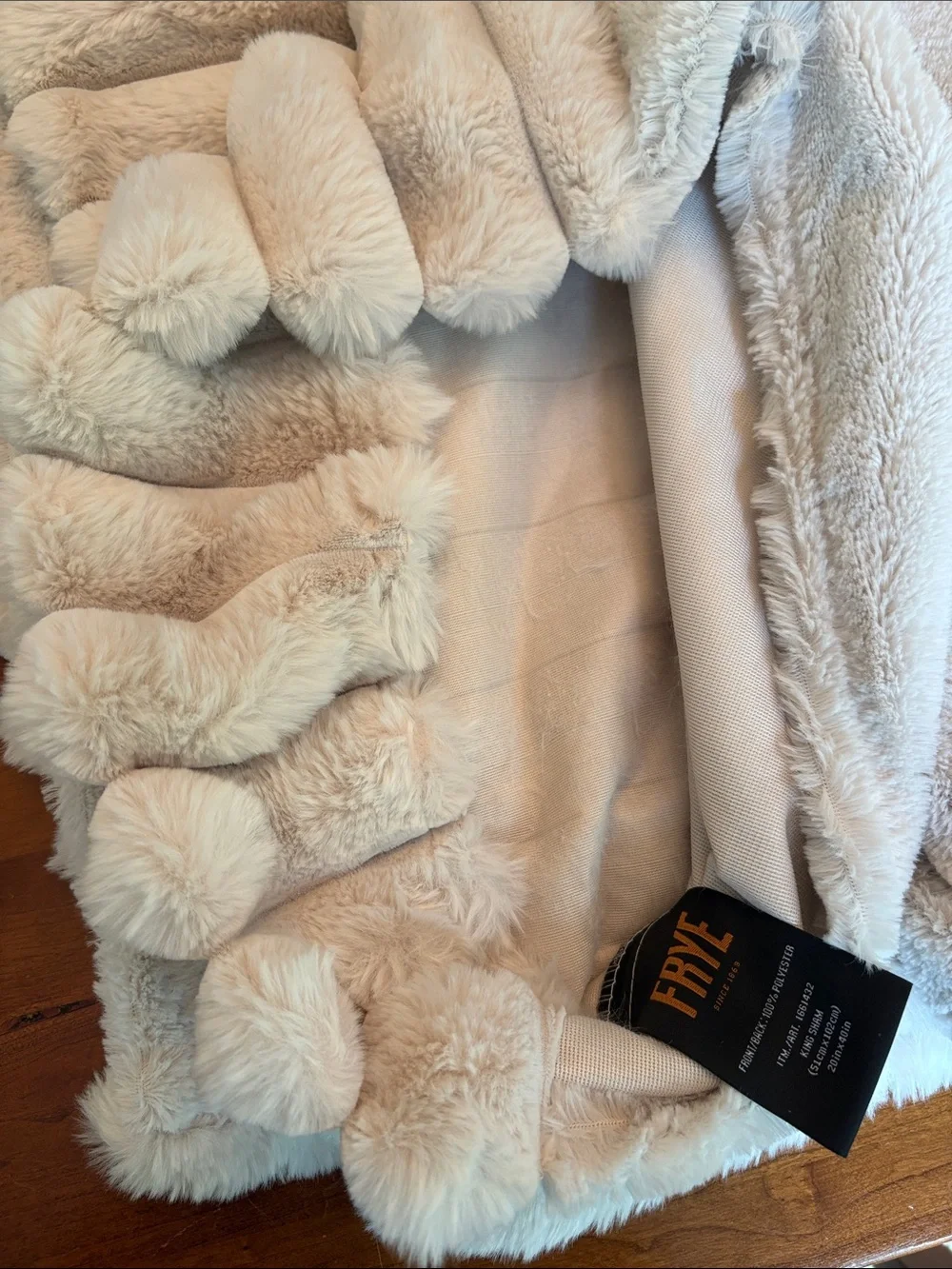 Frye Channel Stitch Faux Fur Pillow Covers Set of 2